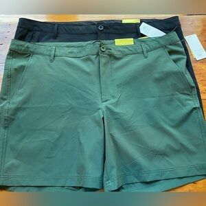 NWT 2 PAIR all in motion Men’s Hybrid Shorts Black & Dark Green